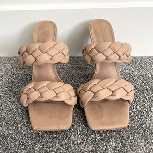 Beige Braided Strap Heels!